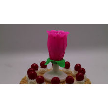 rose flower birthday candle/ music with rotating tier